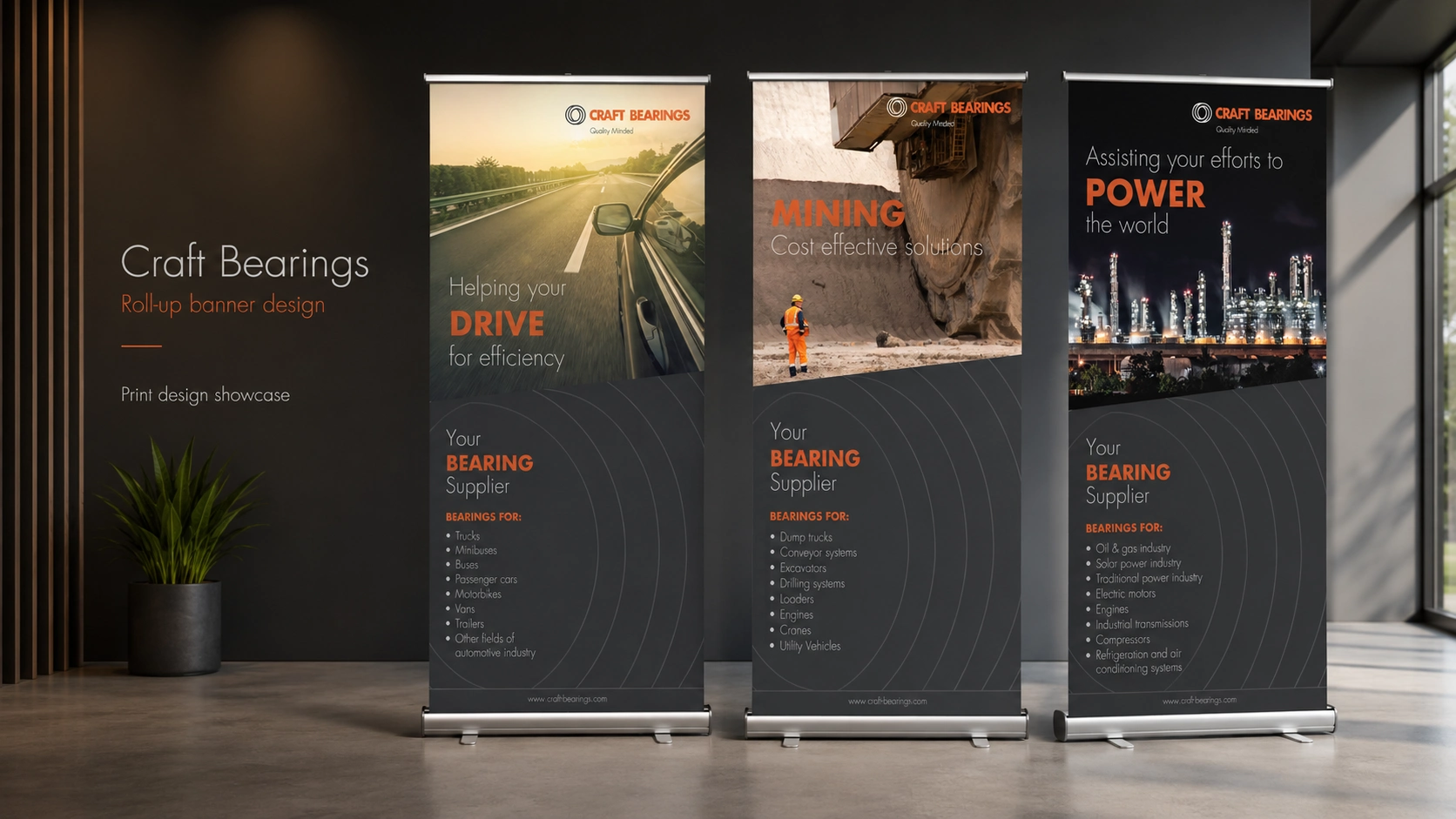 CRAFT bearings roll-up plakatai